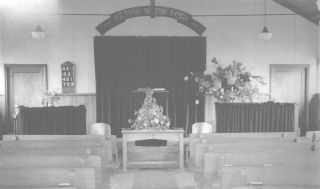 View from pews, in what is now the 'Hall'. (Click here for enlargement)